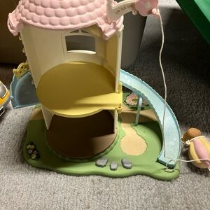 Calico Critters Retired Baby Playhouse Windmill Porcupine Family